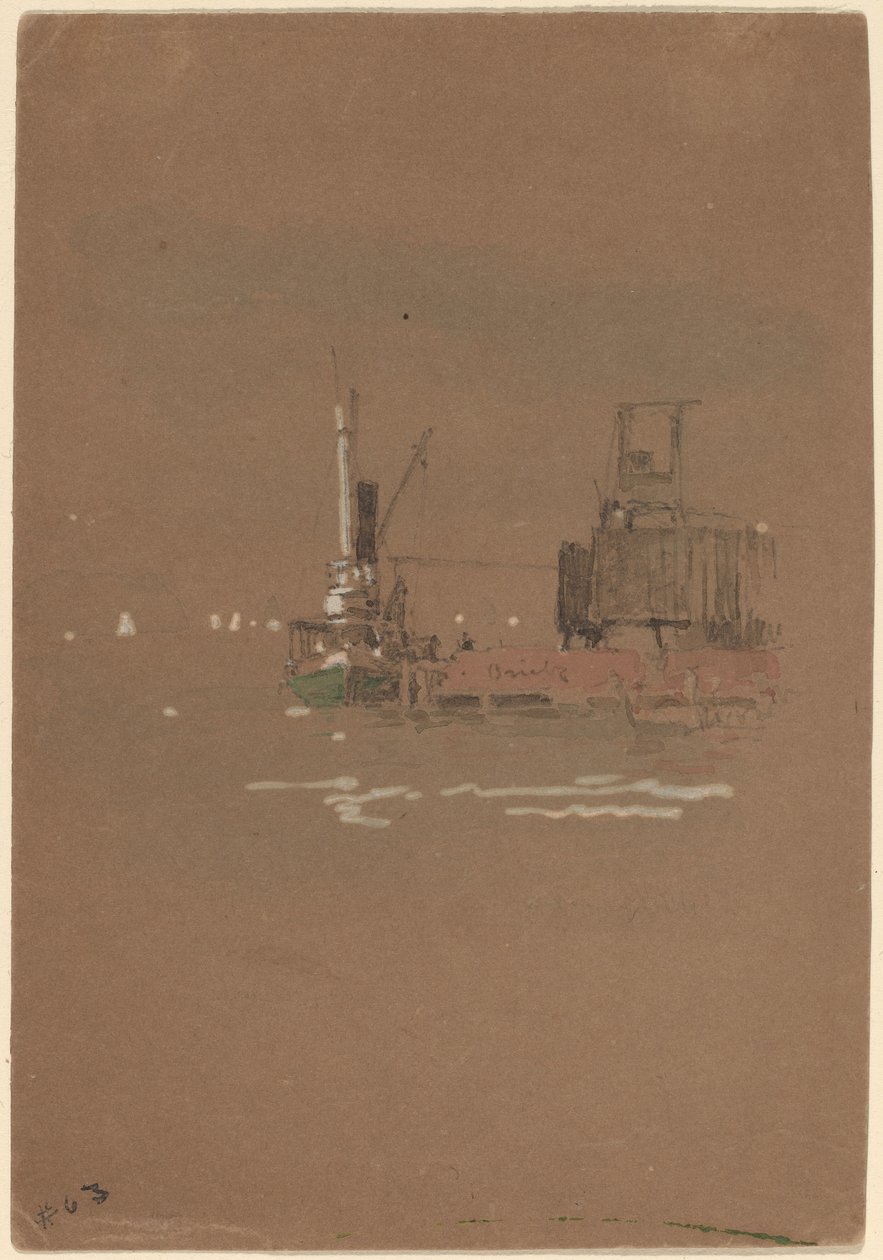Hudson River Brick Piers by Jasper Francis Cropsey