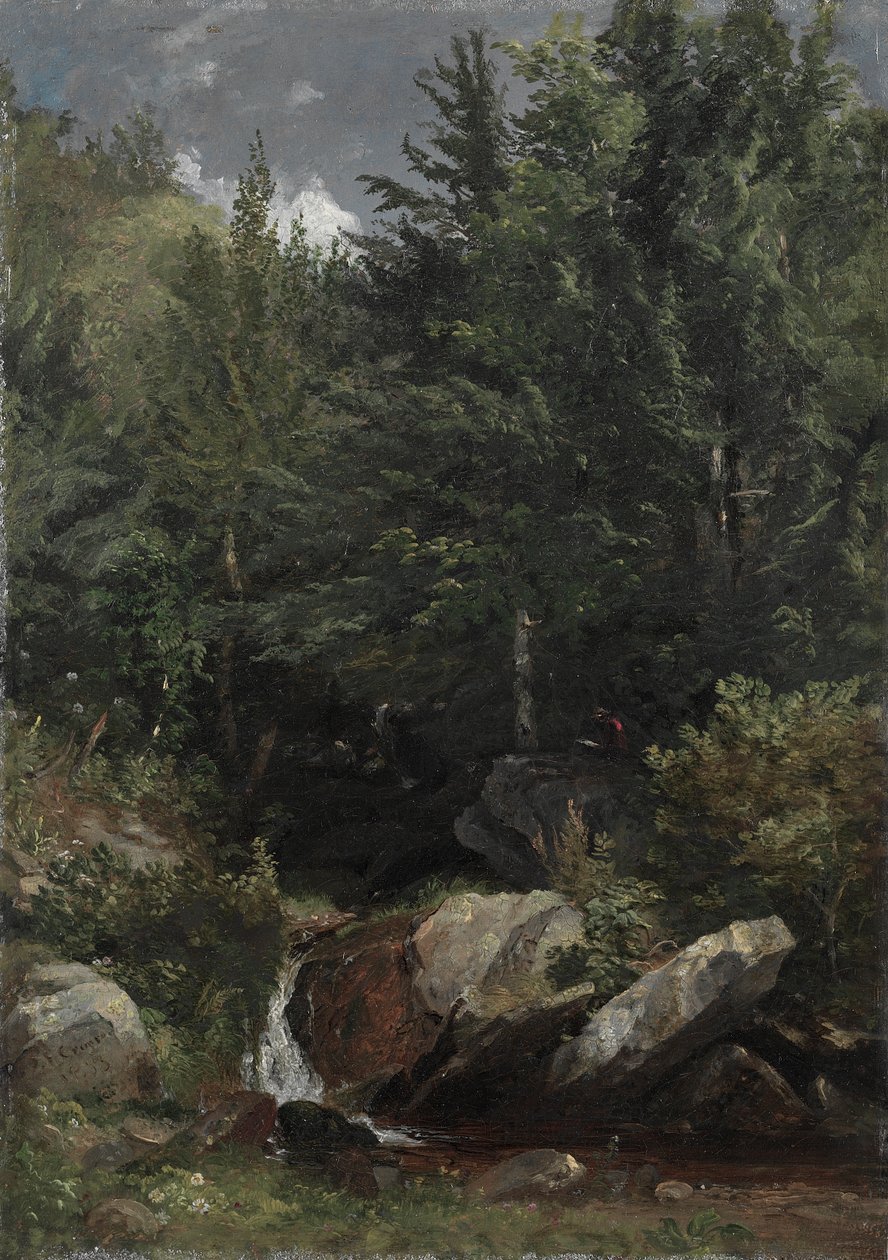 Trees and a Stream on a Hillside by Jasper Francis Cropsey