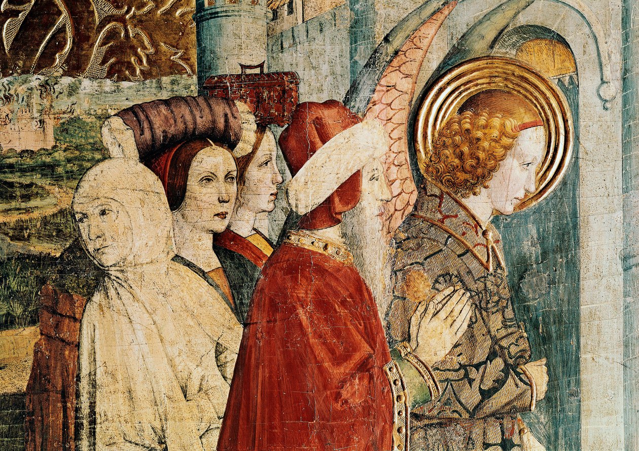 Altarpiece of Saint Bernardin and the Guardian Angel, (detail) by Jaume Huguet