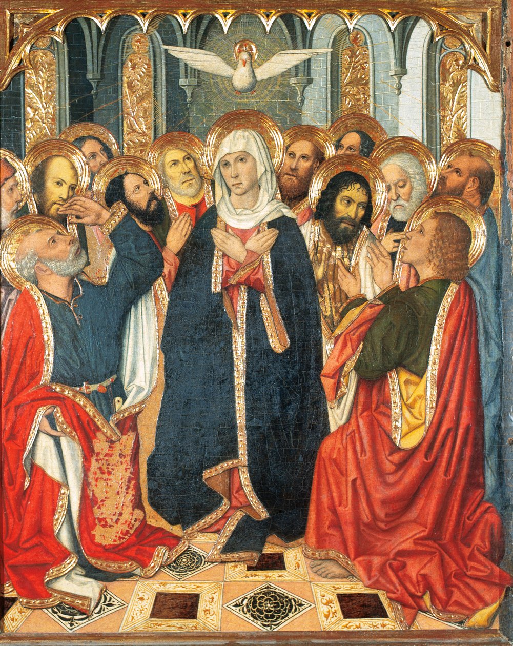 Table of Pentecost. From the Altarpiece of Constable of Portugal (1464-1465). By Jaume Huguet (1414-1492). XV Century by Jaume Huguet