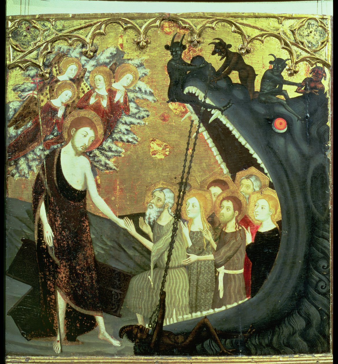 Panel of the Descent into Limbo, from the altarpiece of the convent of Santo Sepulchro, Zaragoza by Jaume Serra
