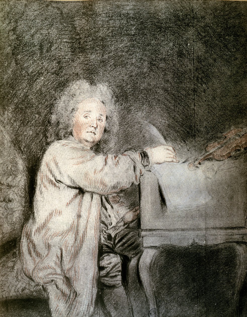 Jean-Ferry Rebel (1666-1747), c.1715 by Jean Antoine Watteau