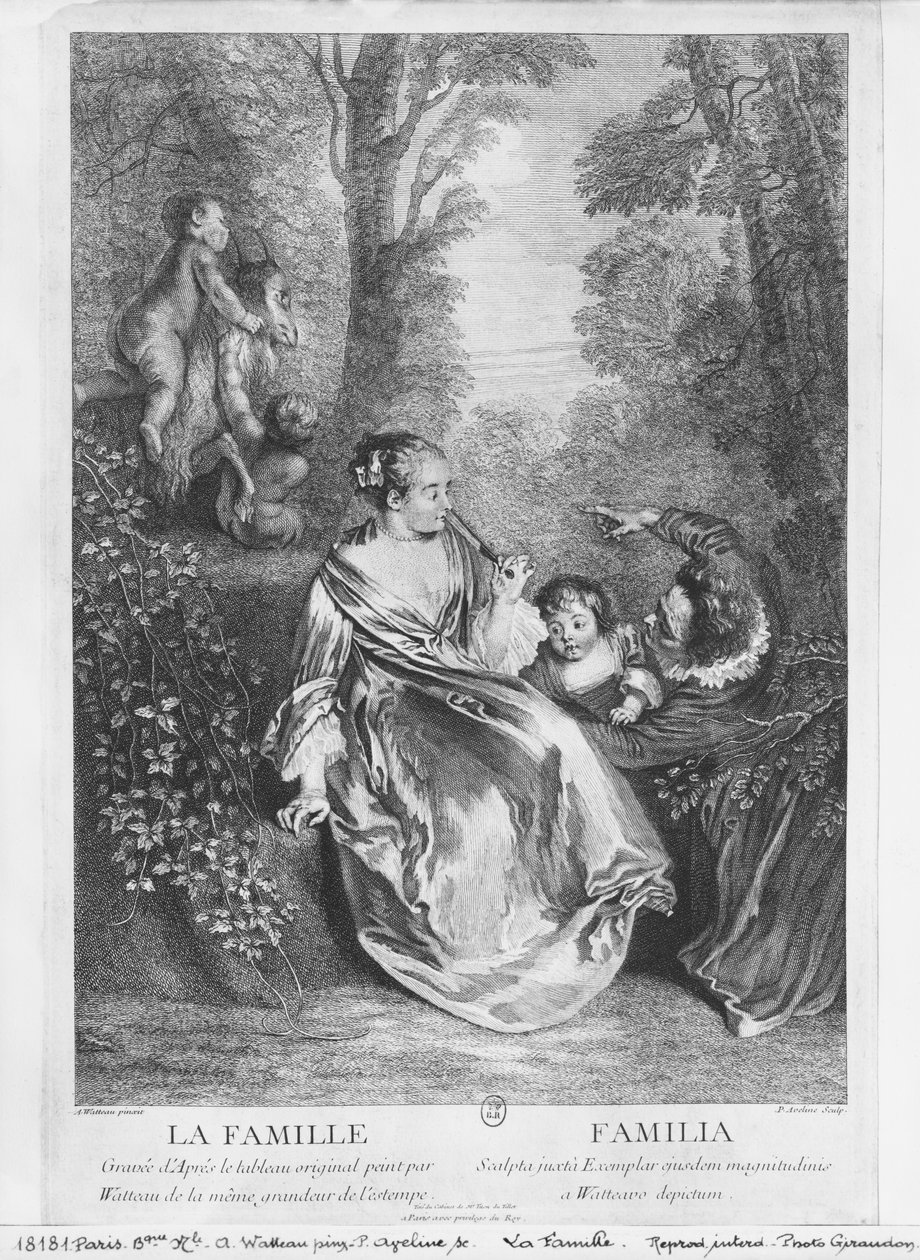 The Family, Engraved by Pierre Aveline by Jean Antoine Watteau