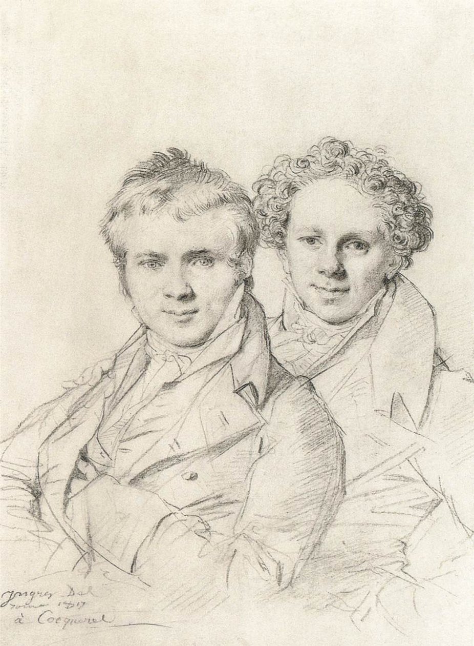 Double Portrait of Otto Magnus von Stackelberg and Jacob Linckh by Jean Auguste Dominique Ingres