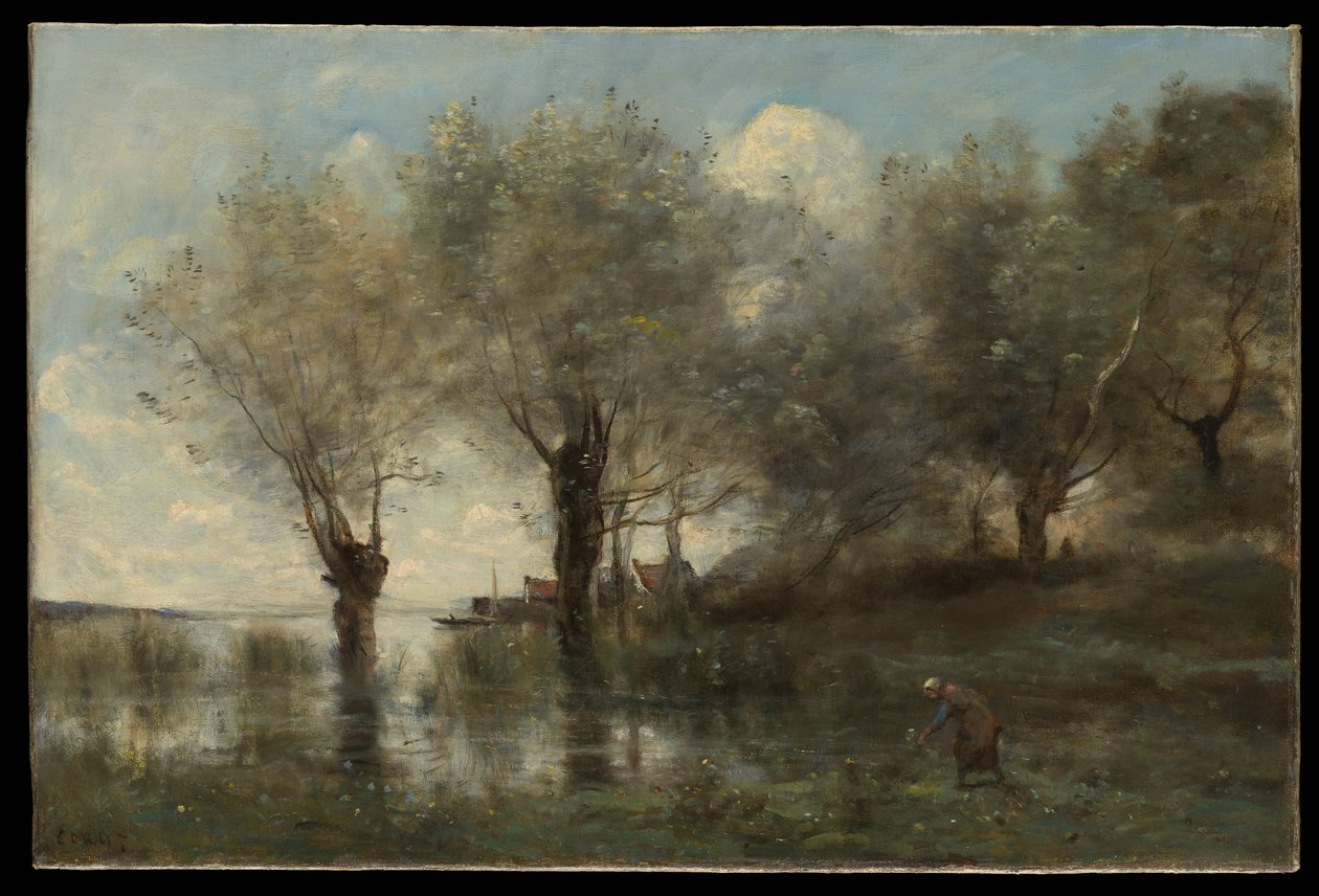 A Pond in Picardy by Jean Baptiste Camille Corot