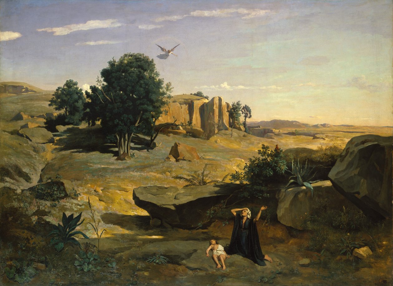 Hagar in the Wilderness by Jean Baptiste Camille Corot
