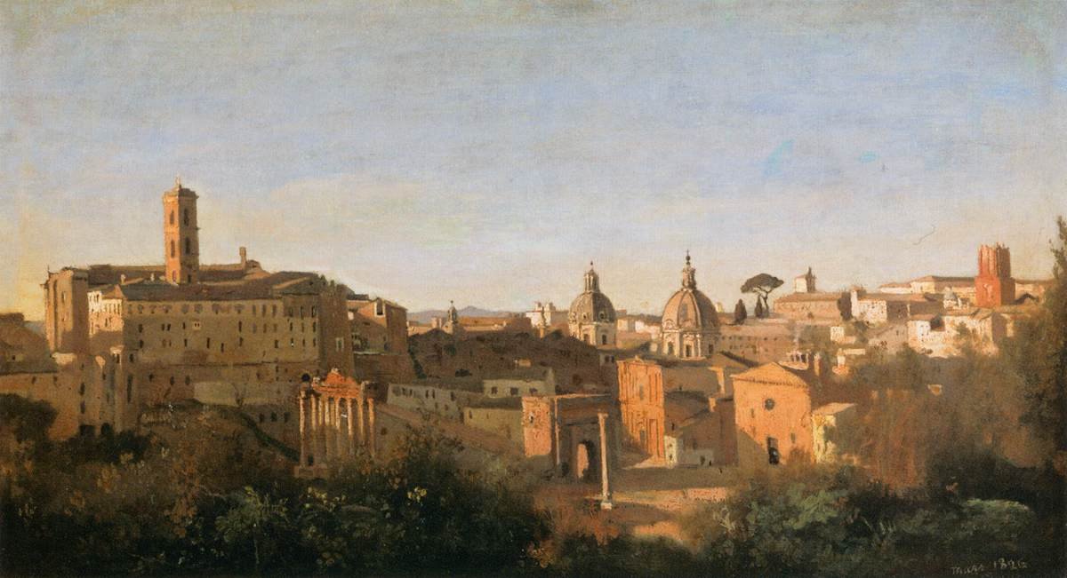 The Forum Seen from the Farnese Gardens by Jean Baptiste Camille Corot
