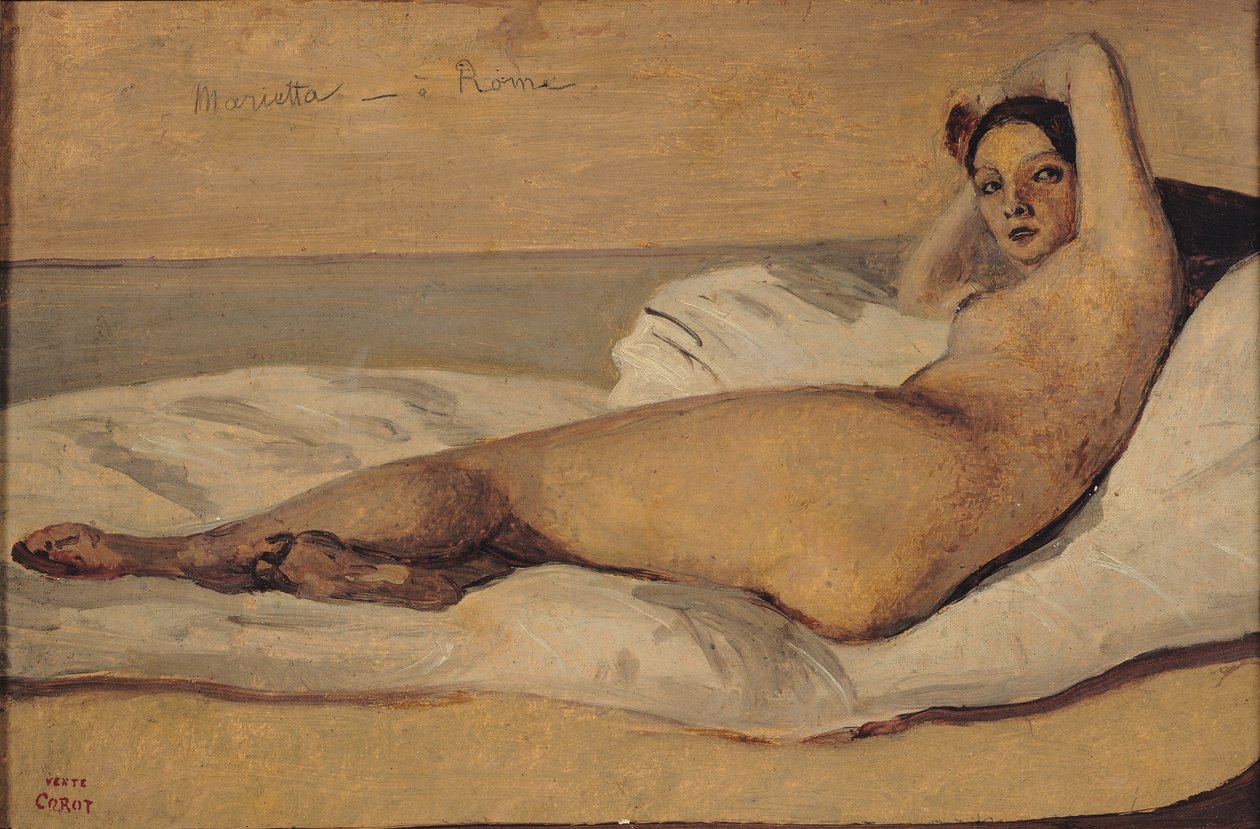 The Roman Odalisque (Marietta) 1843 by Jean Baptiste Camille Corot