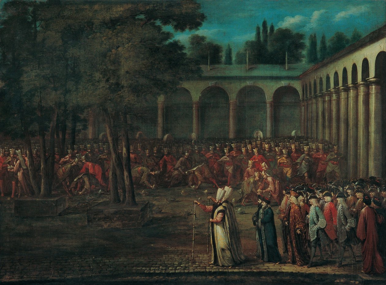 The Ambassadorial Delegation Passing through the Second Courtyard of the Topkapı Palace by Jean Baptiste Vanmour