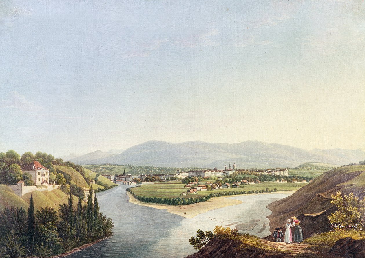 View of Geneva from the Confluence of the Rhone and the Arve, Engraved by Friedrich Salathe by Jean Dubois