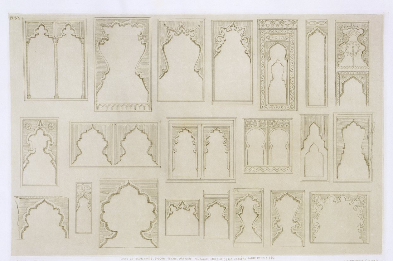 Islamic and Moorish arch designs for balconies, windows etc., from 