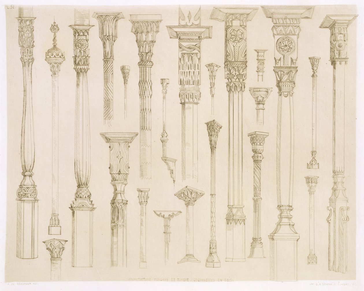 Persian and Turkish Wooden Column Designs, from 