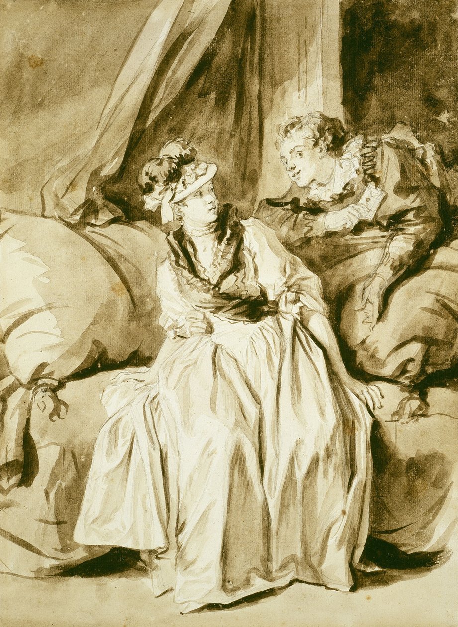 The Letter or The Spanish Conversation by Jean Honore Fragonard