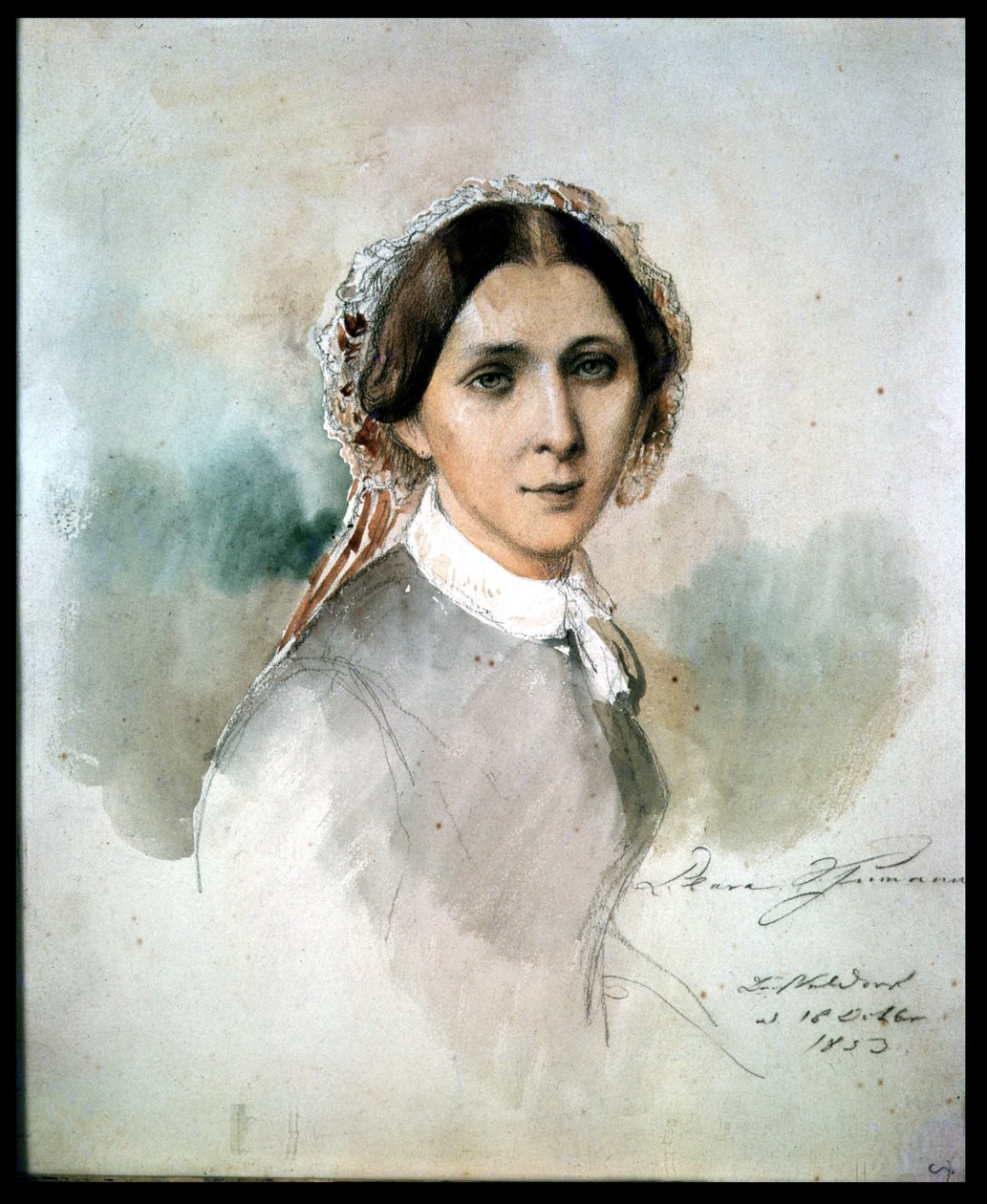 Portrait of Clara Schumann (1819-96) by Jean Joseph Bonaventure Laurens