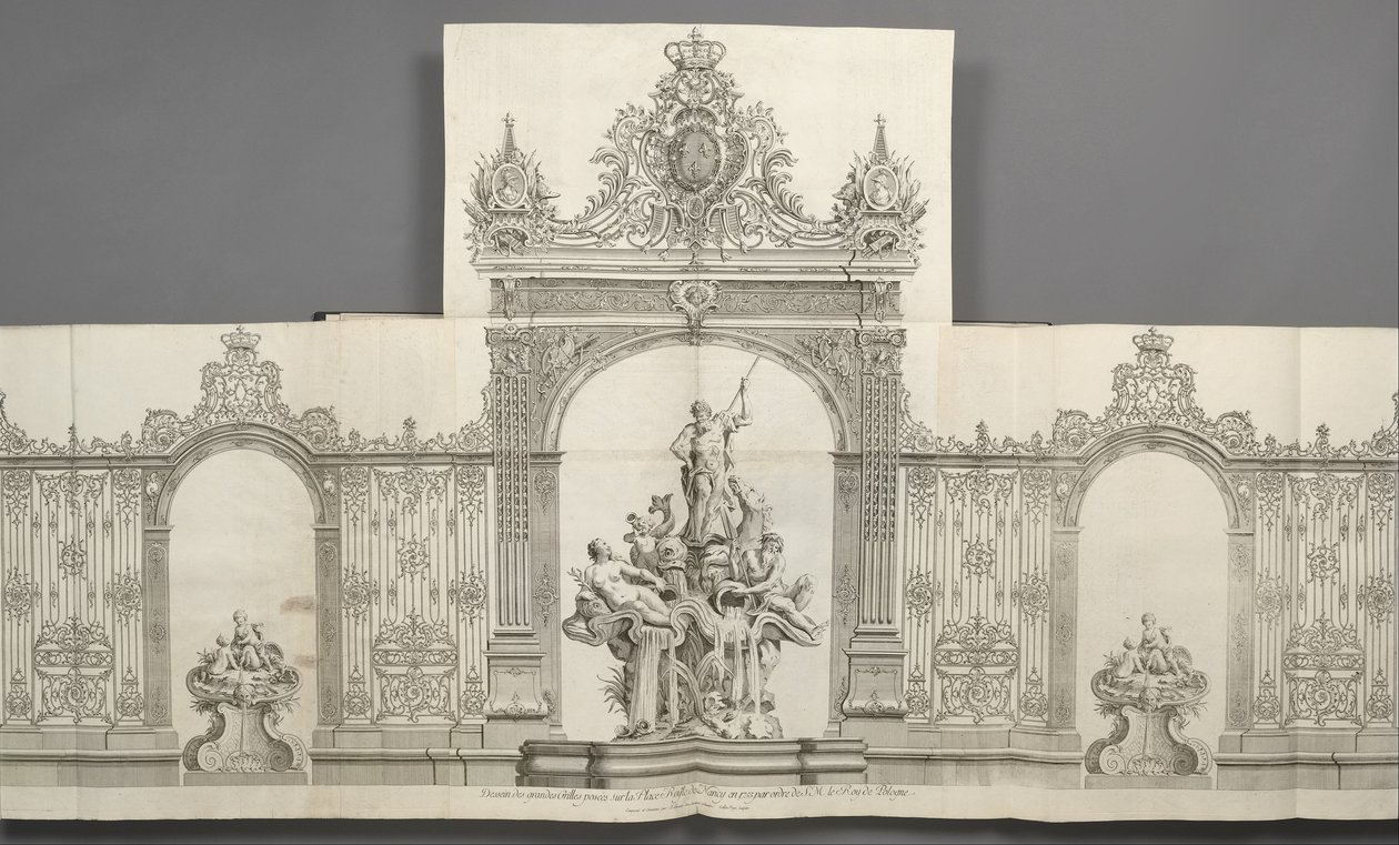 Dessein des Grandes Grilles posées sur la Place royale de Nancy en 1755 by Jean Lamour