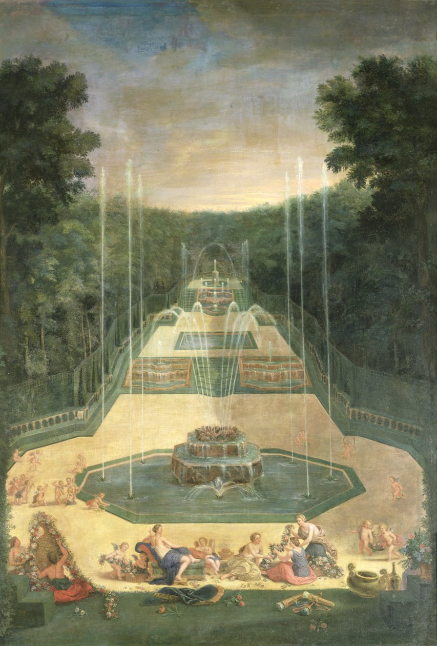 The Groves of Versailles. View of the Three Fountains with Venus and Cherubs Practising with Bows and Arrows by Jean the Younger Cotelle