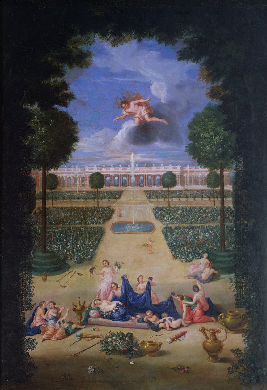 The Groves of Versailles. View of the Parterres of Trianon with Flora and Zephyr by Jean the Younger Cotelle