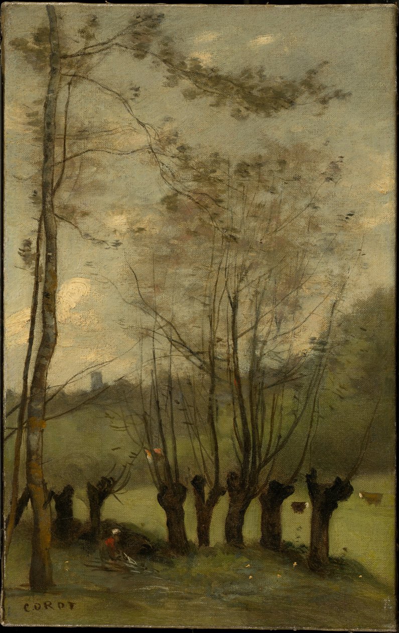 Meadow with Willows, Monthléry by Jean-Baptiste-Camille Corot