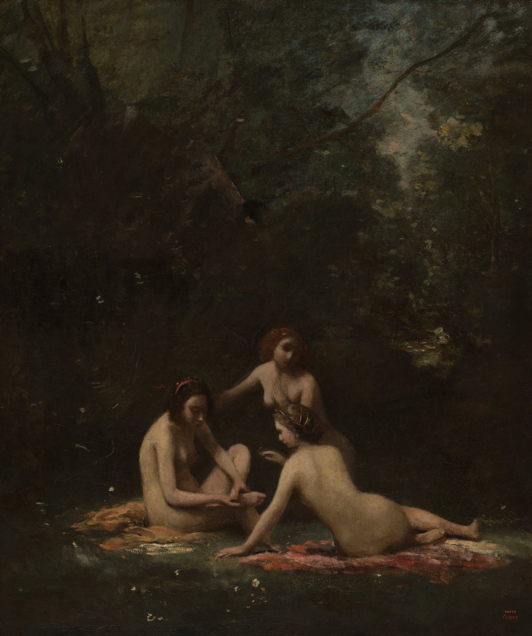 Nymphs Leaving the Bath by Jean-Baptiste-Camille Corot