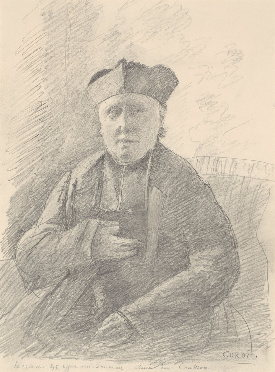Portrait of Abbé Jouveau by Jean-Baptiste-Camille Corot