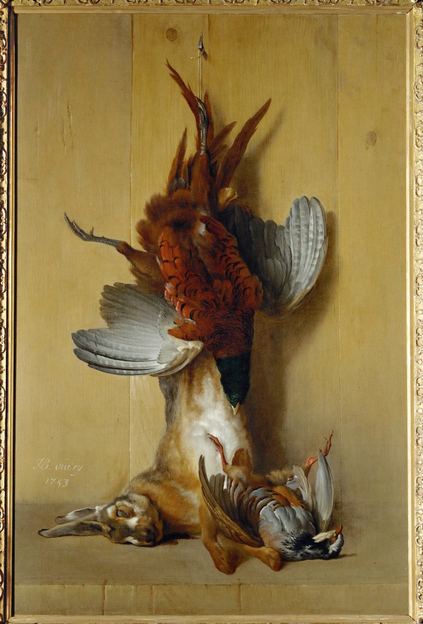 Pheasant, Hare and Partridge by Jean-Baptiste (school of) Oudry