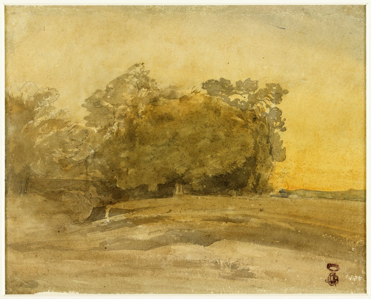 Landscape (recto); Judgment of Solomon (verso) by Jean-Baptiste Carpeaux
