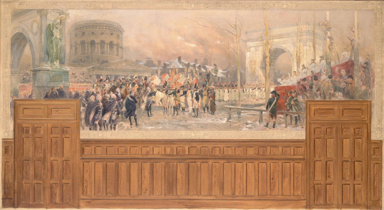 Reception by the municipality of Paris, at the barrière de la Villette, of troops returning from Poland, after the 1806-1807 campaign, between 1901 and 1902 by Jean-Baptiste Edouard Detaille