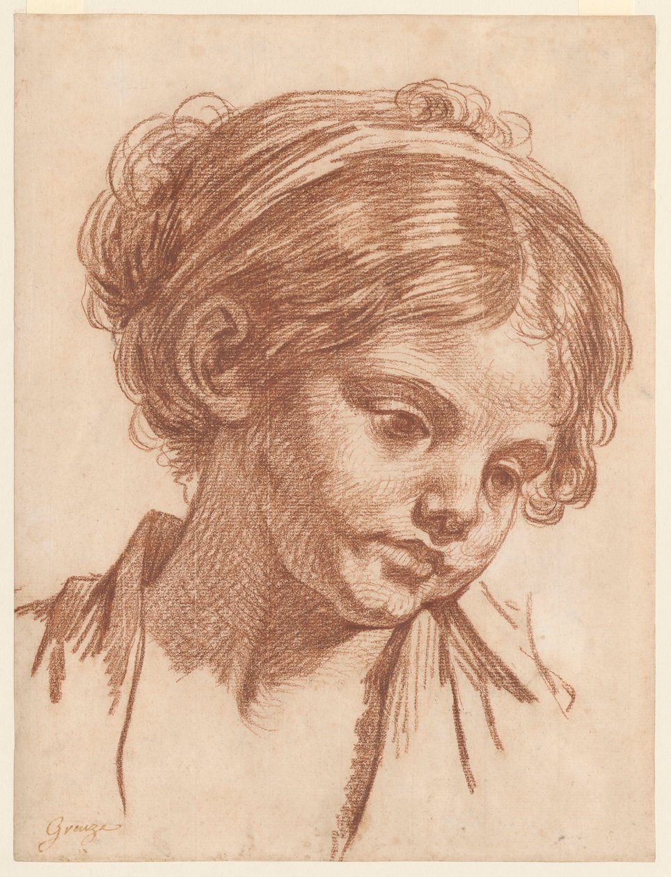 Head of a Girl by Jean-Baptiste Greuze
