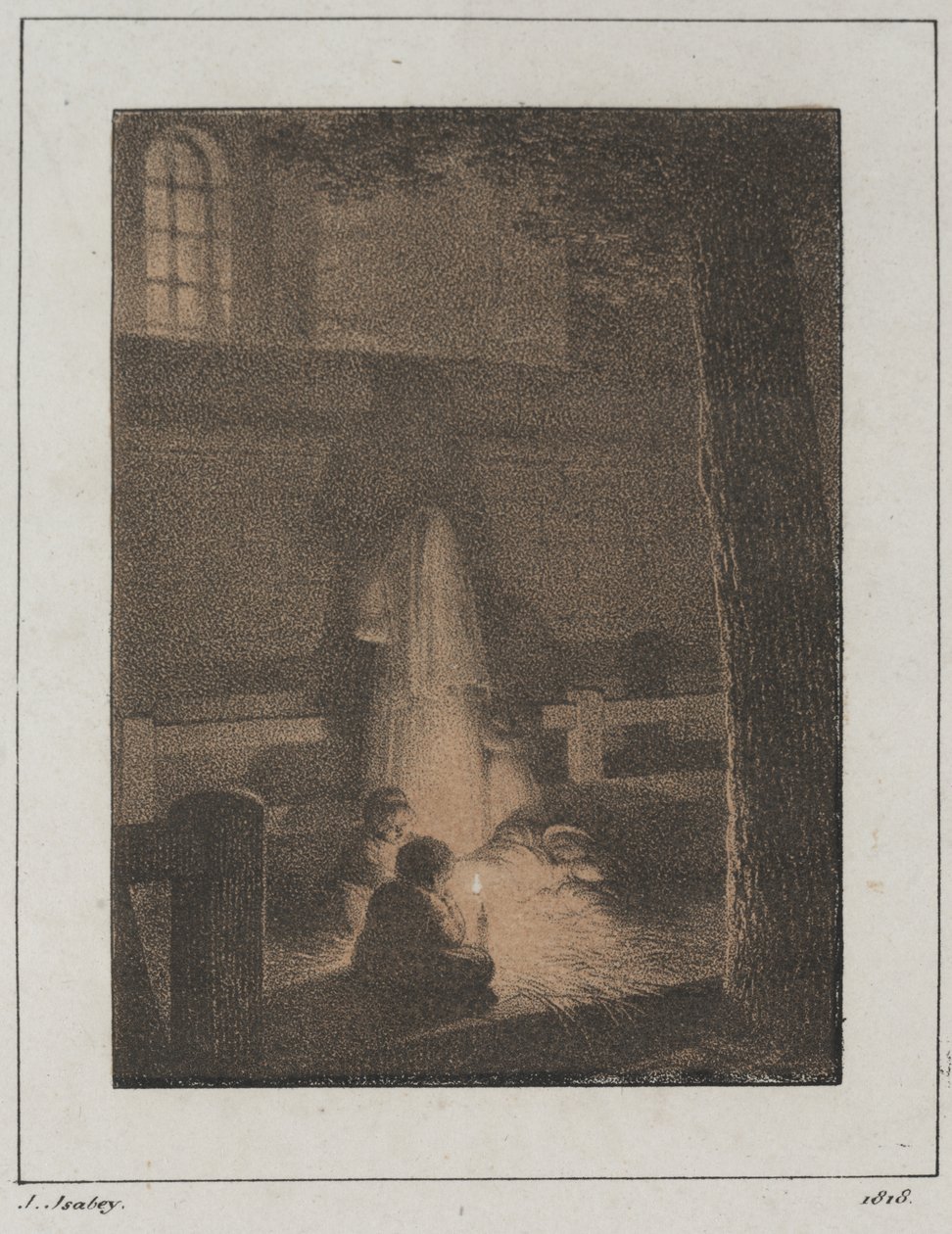 Children with Candle by Jean-Baptiste Isabey