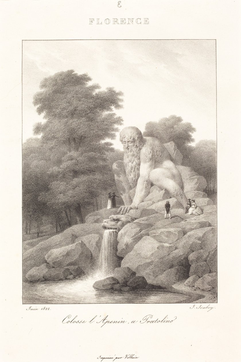 Colossus of the Apennines, Pratolino by Jean-Baptiste Isabey