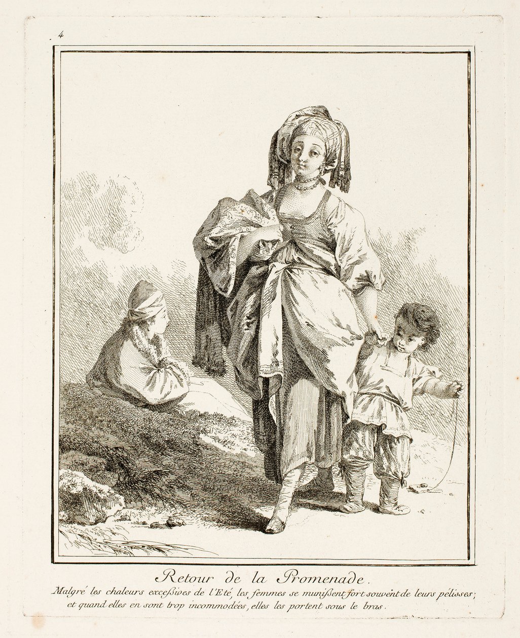 Return Walk, plate four from Suite of Various Costumes of Northern Peoples by Jean-Baptiste Le Prince