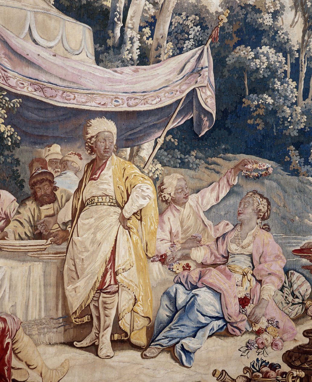 The Outdoor Banquet, Curtain Russian Games (detail) by Jean-Baptiste Le Prince