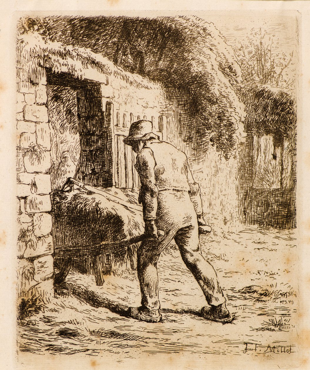 Man with Wheelbarrow by Jean Francois Millet