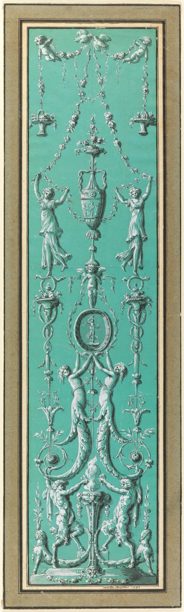 Panel of Arabesques for the Hôtel de Salm, Paris by Jean Guillaume Moitte
