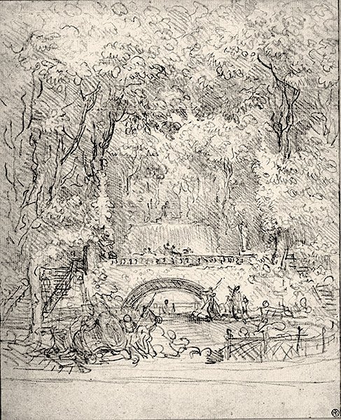 Cascade in a Garden by Jean Honore Fragonard