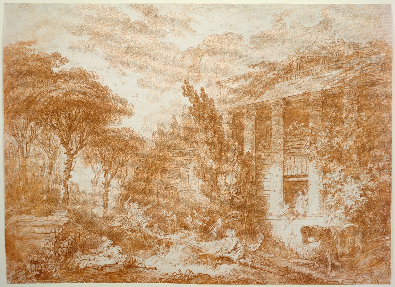 Park Landscape of Marburg Castle by Jean-Honore Fragonard