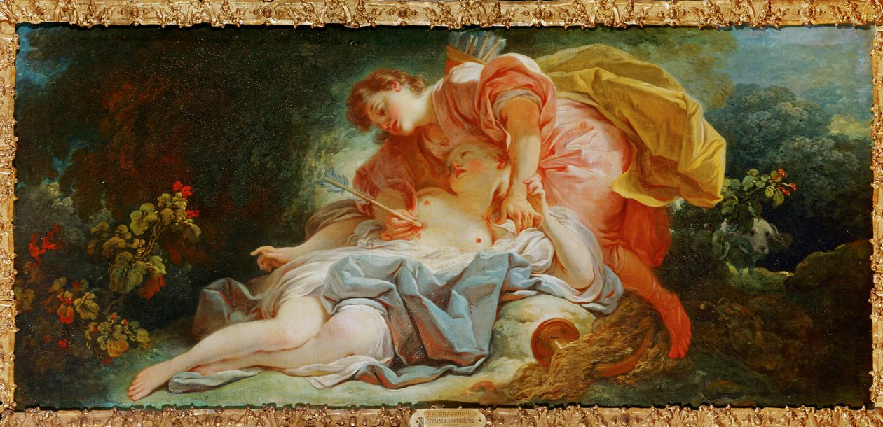 Procris and Cephalos by Jean-Honore Fragonard