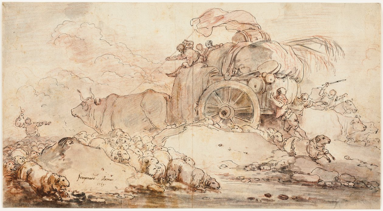 The Stalled Cart by Jean-Honore Fragonard