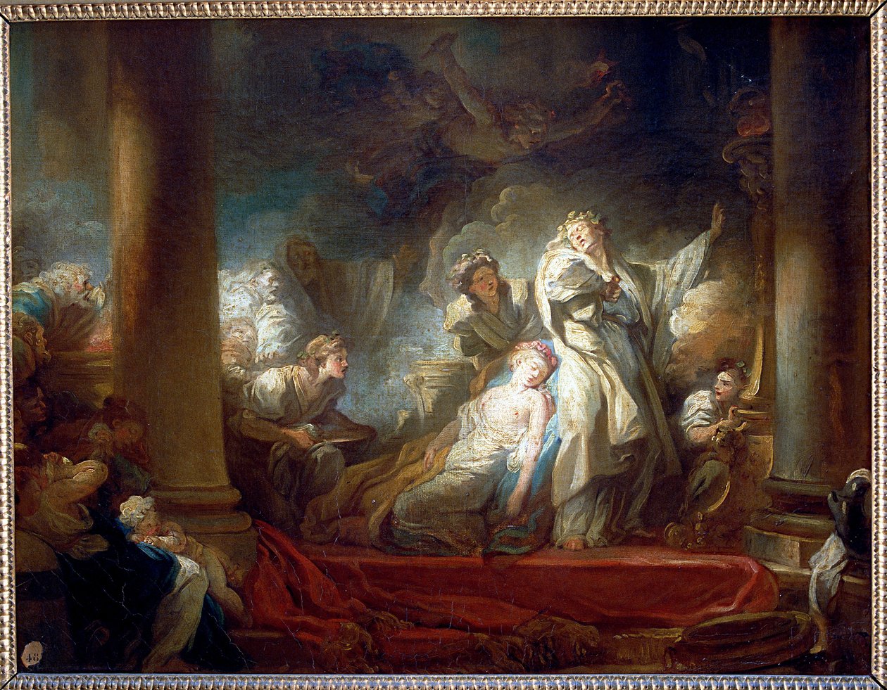 The Sacrifice of Caliroe, 17th Century by Jean-Honore Fragonard
