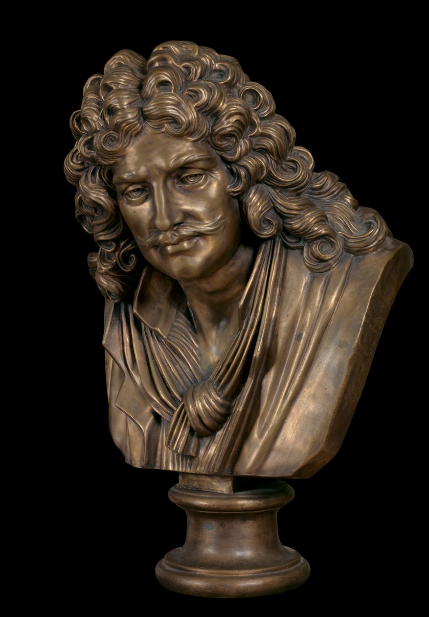 Bronze bust of Moliere by Jean Jacques Caffieri