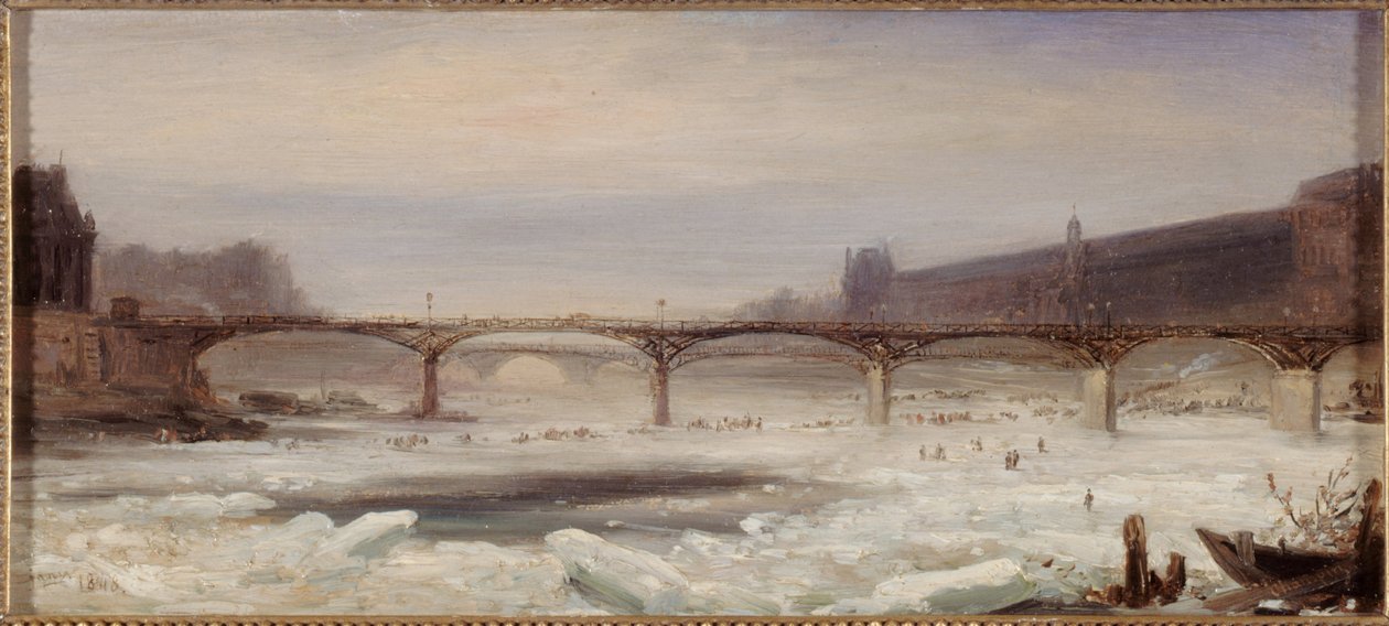 The Seine and the Pont des Arts, January 1848 by Jean Jacques Champin