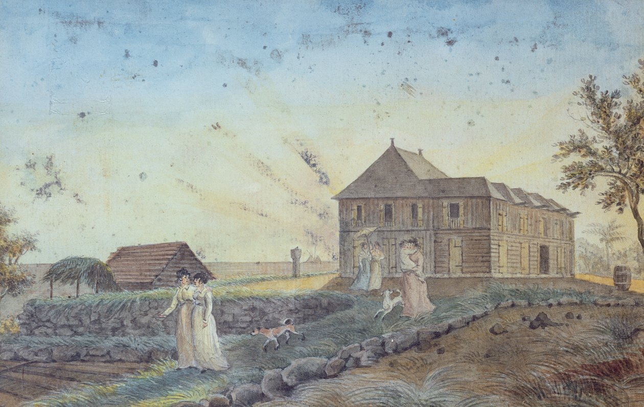 Family Setting Off for a Walk, Ile de la Reunion, c.1813 by Jean Joseph Patu de Rosemont