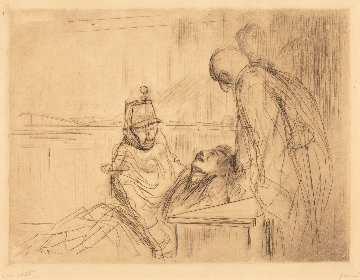 Fainting at the Hearing (Fainting at the Hearing) by Jean-Louis Forain