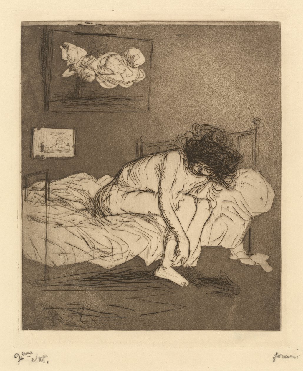 Woman Putting On Her Stockings by Jean-Louis Forain