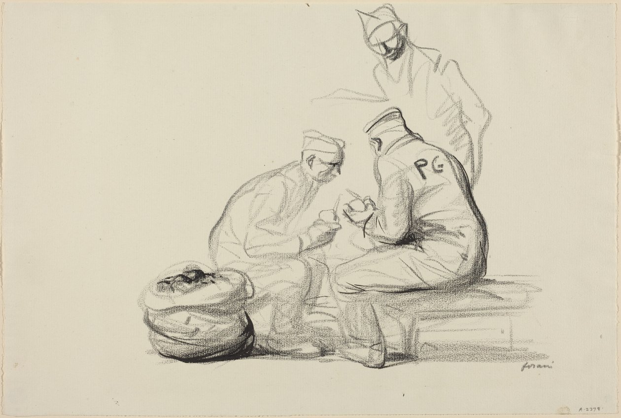 Poilu and German Prisoners by Jean-Louis Forain