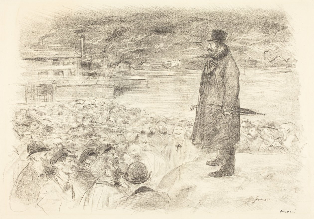 Scene of a Strike (third plate) (recto); Untitled (verso) by Jean-Louis Forain