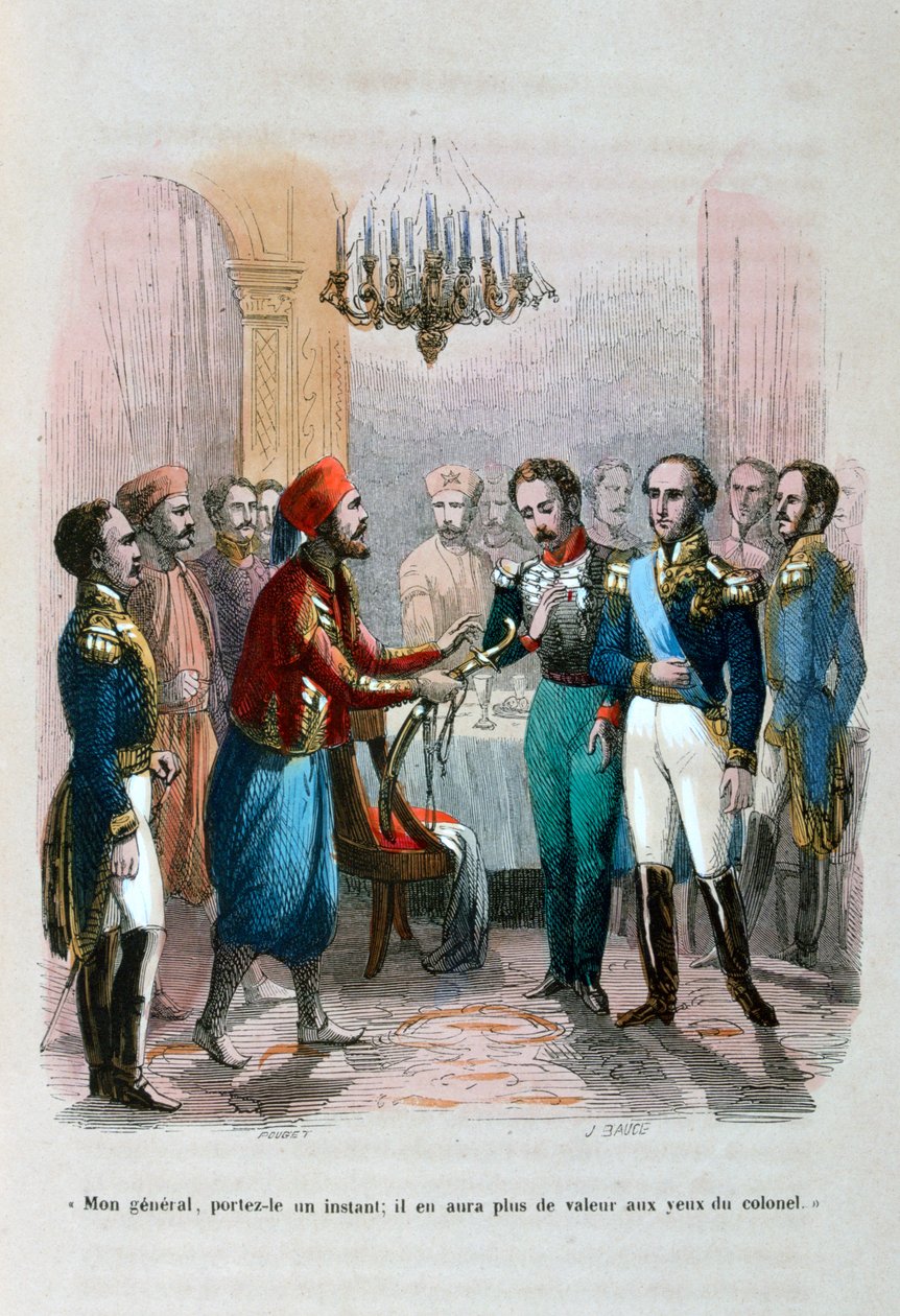 Meeting Between Ibrahim Pacha and Colonel Faudoa, Egypt by Jean Adolphe Beauce