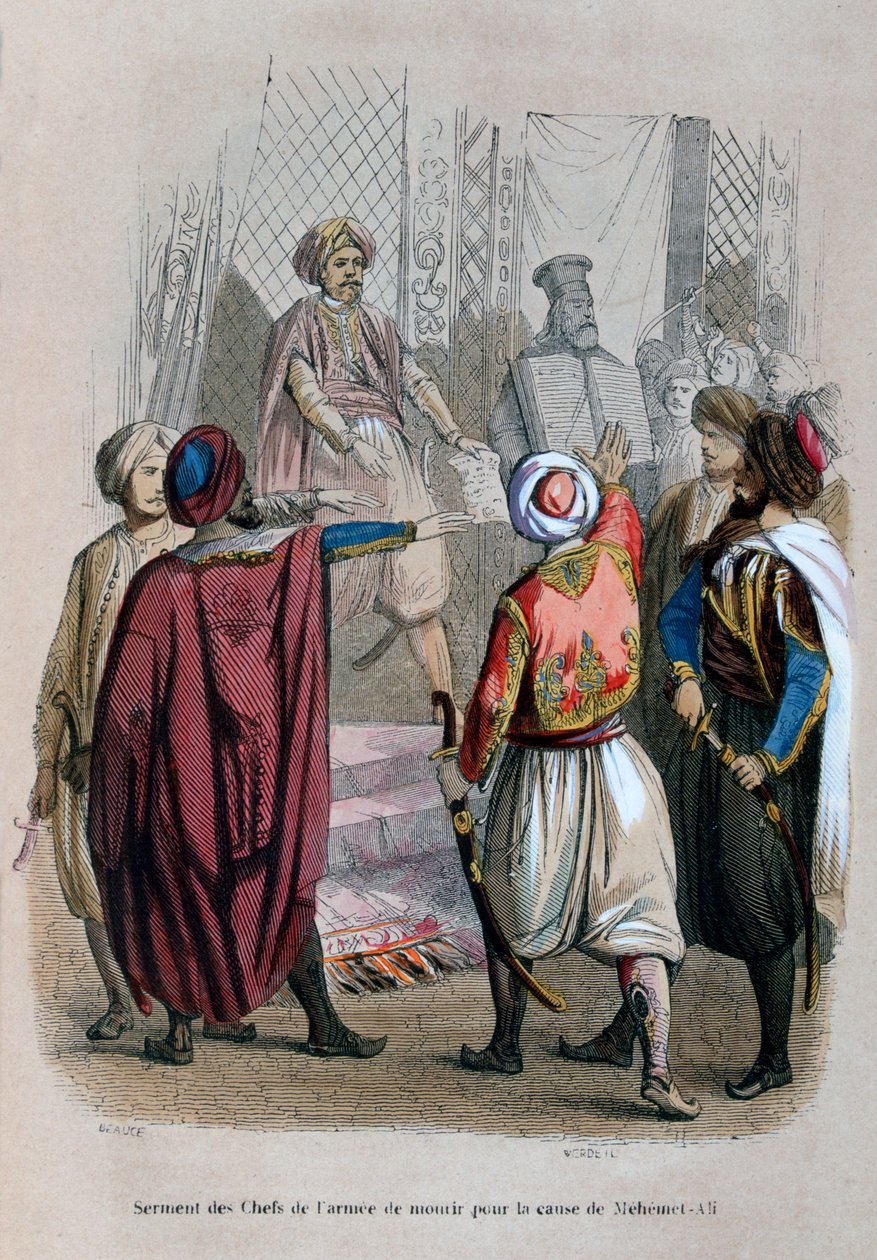 Oath of the Commanders of the Army to Die for the Cause of Mehmet Ali, Egypt, 1805, 1847 by Jean Adolphe Beauce