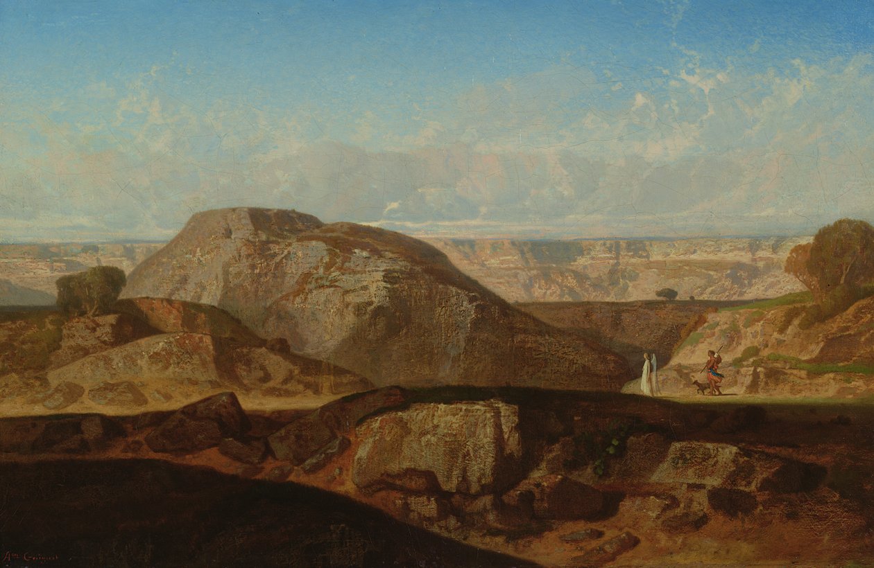 Raphael and Tobias en route to Rhages in Media by Jean Adrien Guignet