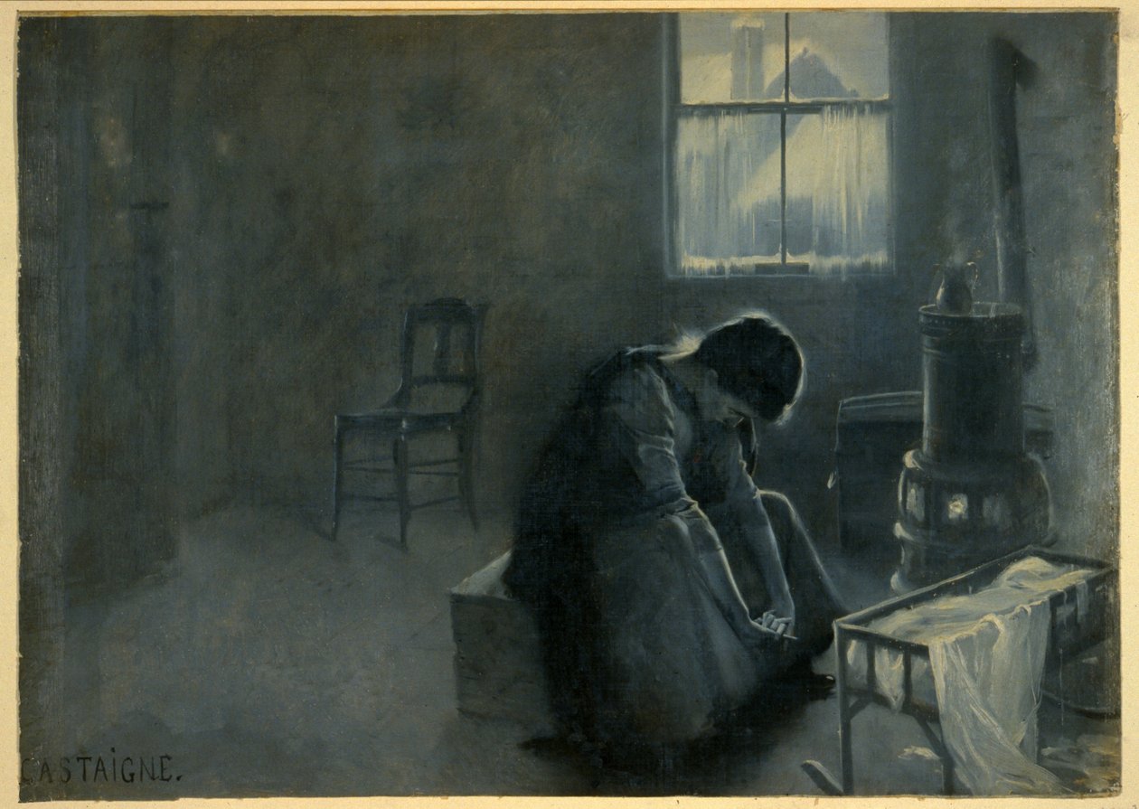 It Has Been a Hard Winter, pub. 1893 by Jean Alexandre Michel Andre Castaigne